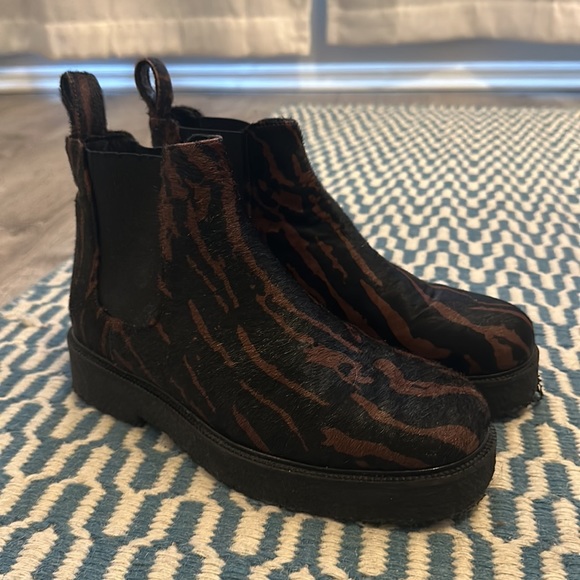 Staud Palamino Animal-Print Fur Chelsea Booties - Picture 2 of 4